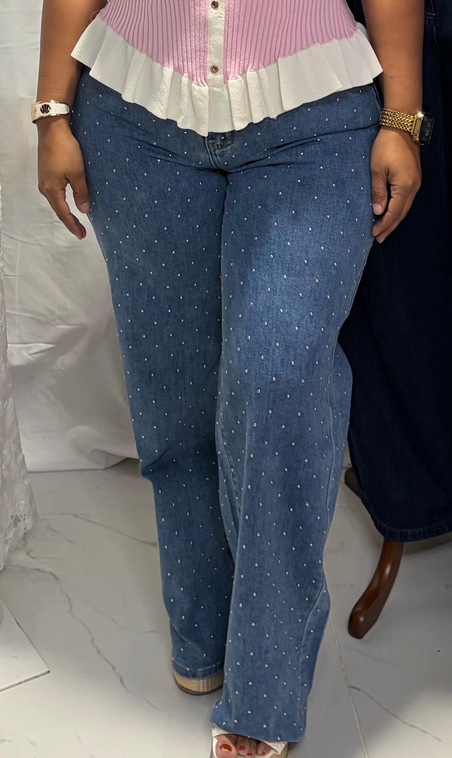 Jean Azul Mediano con Tachuelas Mini