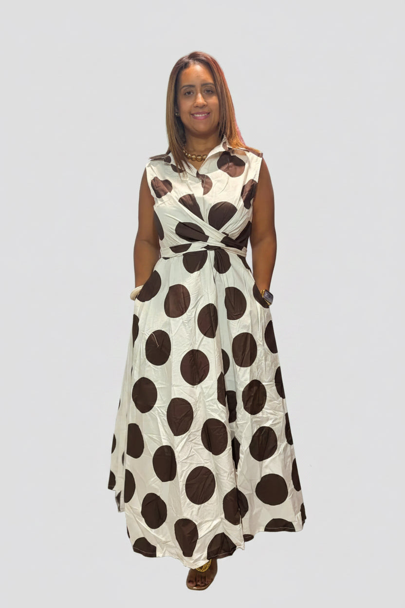Italian Polka Dot Wrap Dress – One Size