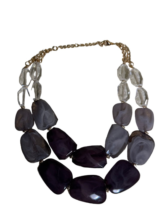 Black & gray stone necklace