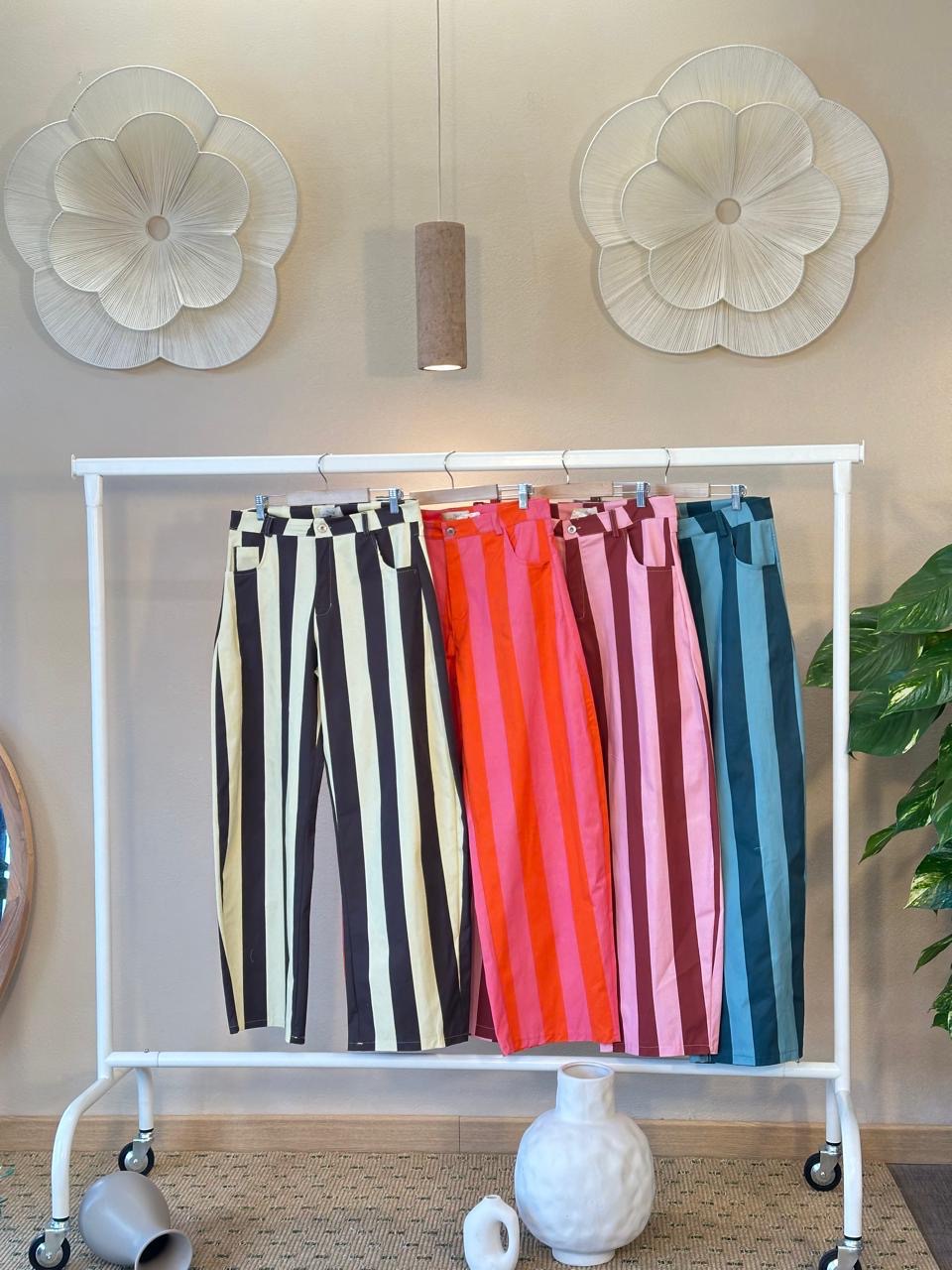 Pantalón Barrel Italiano de Líneas – Elegancia en 4 Colores | One Size