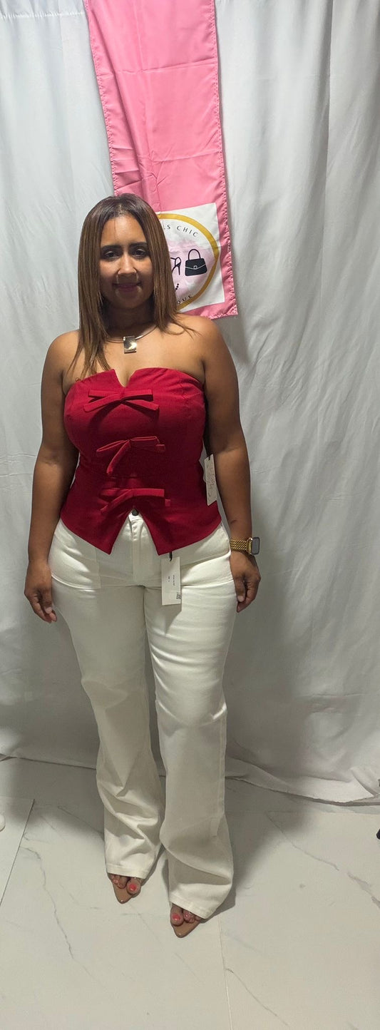 Red top strapless