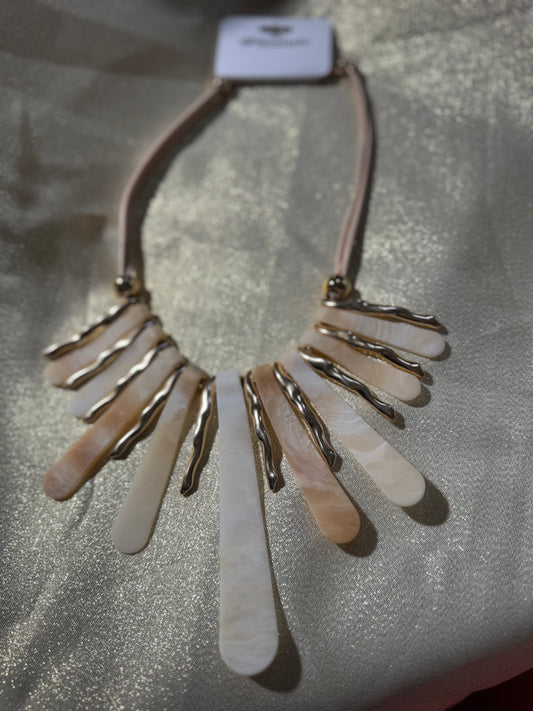 Stone and gold necklace