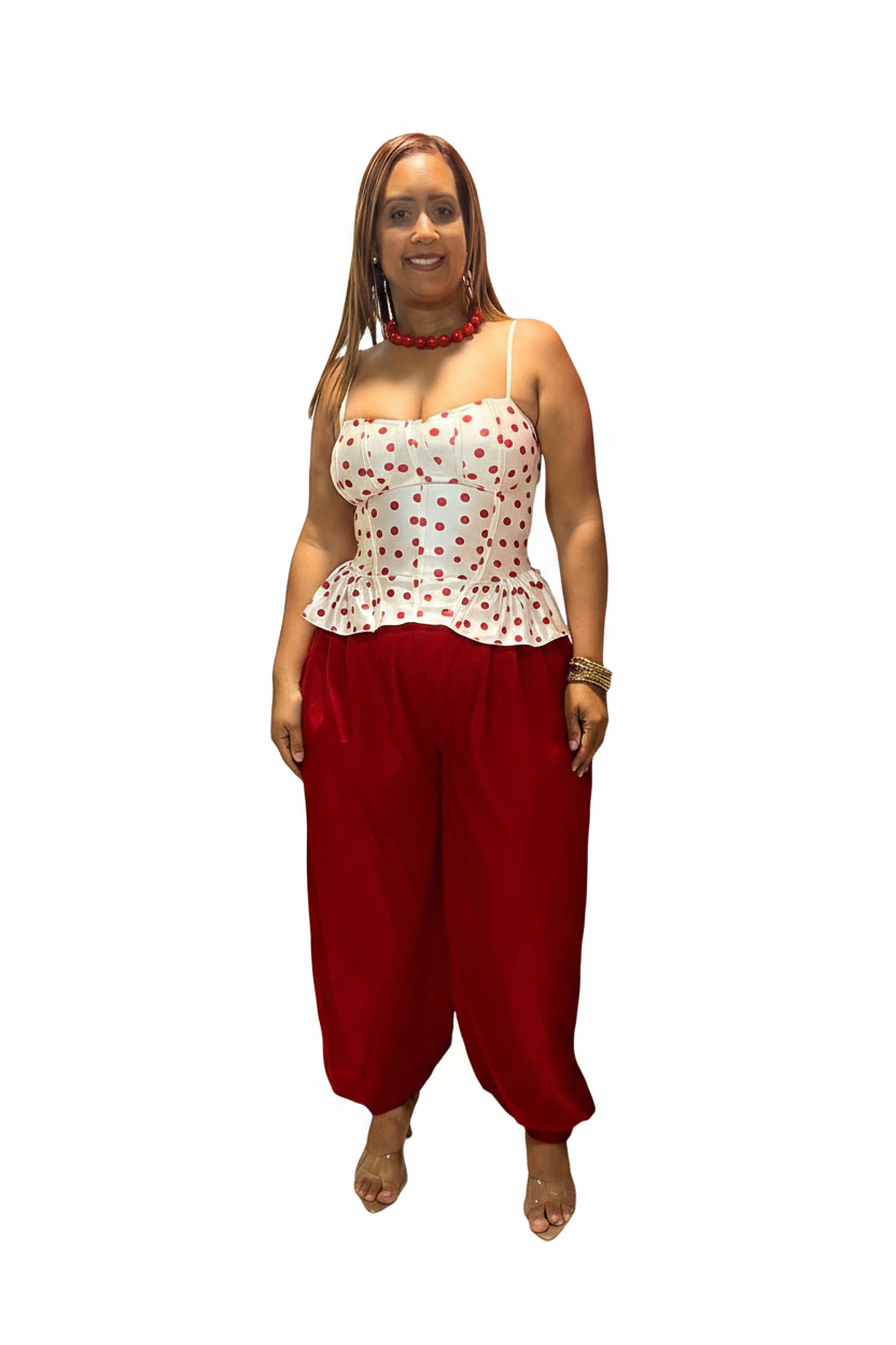 Pantalón Italiano Estilo Aladín Rojo 🔥 | One Size