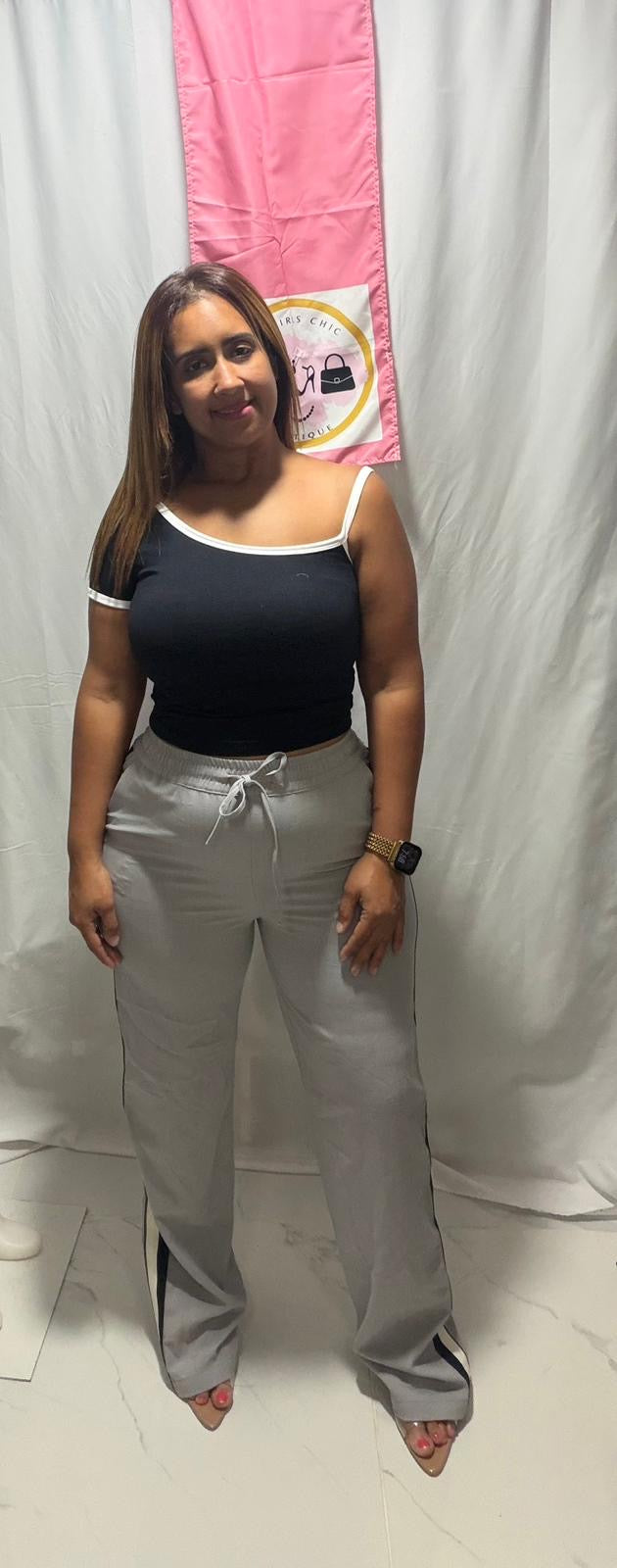 Basic white and black top