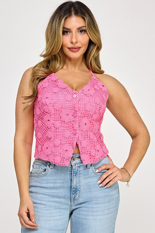 Top tejida halter