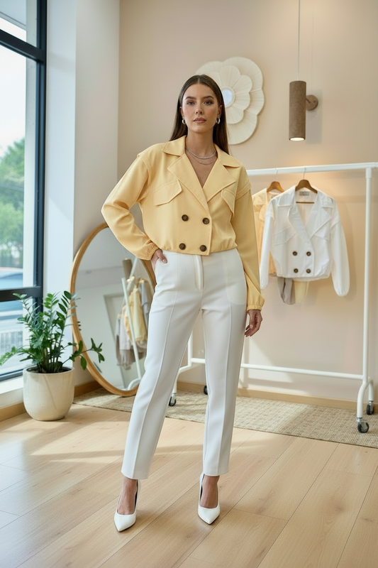 Italian Coat – Modern Design with Button Closure