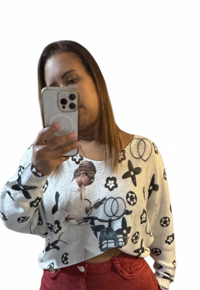 Blusa Manga Larga Inspirada en LV - Diseño Exclusivo Italiana
