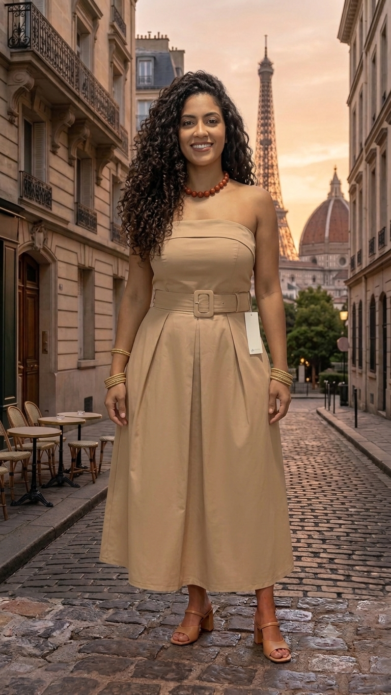 Traje Strapless Beige | One Size Italiano | The Girls Chic Boutique