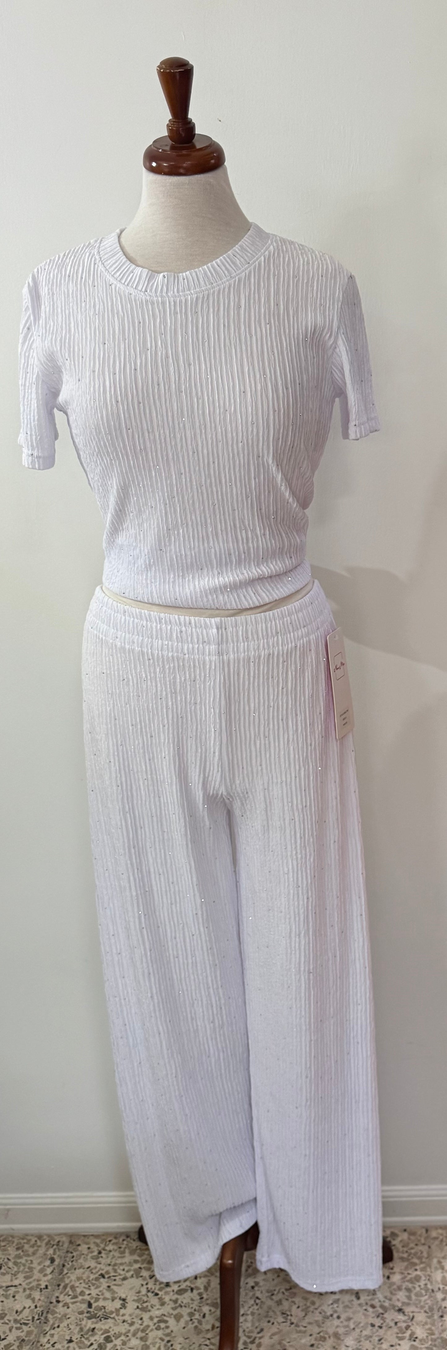 Shine White Pant Set
