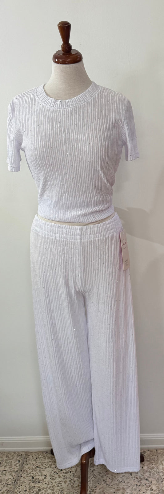 Shine White Pant Set