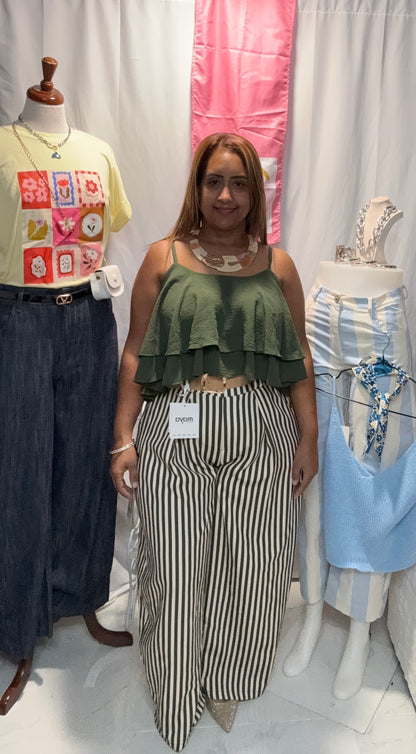 Italian ruffles crop Top-one size