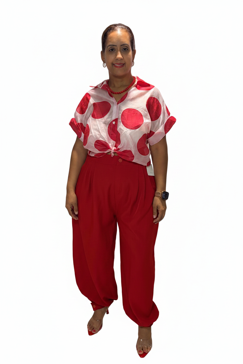 Pantalón Italiano Estilo Aladín Rojo 🔥 | One Size