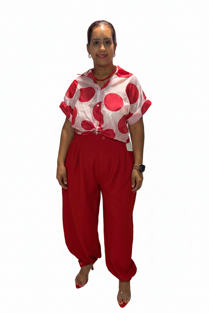 Pantalón Italiano Estilo Aladín Rojo 🔥 | One Size