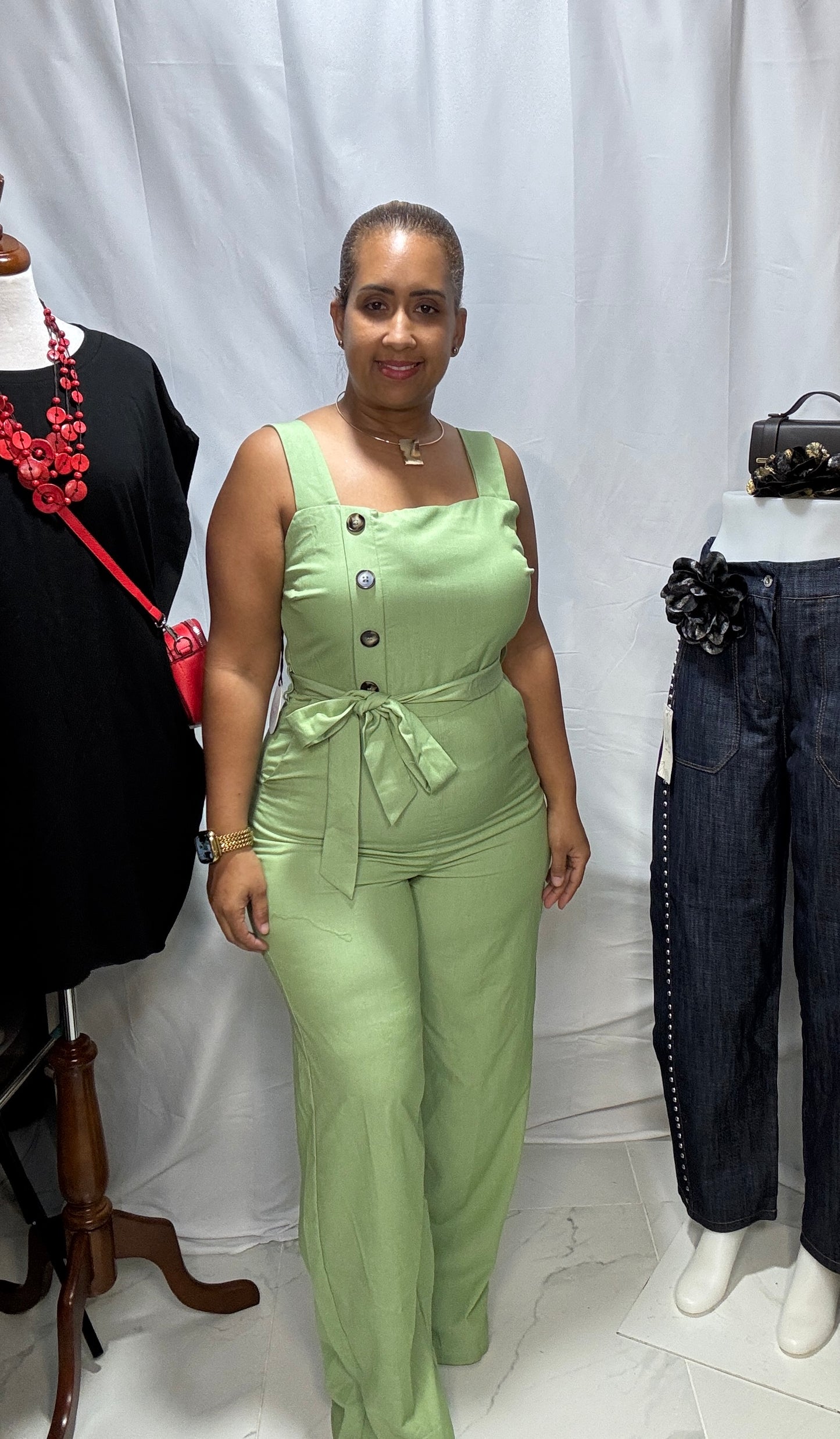 Jumpsuit Verde Pastel Elegante para Mujer