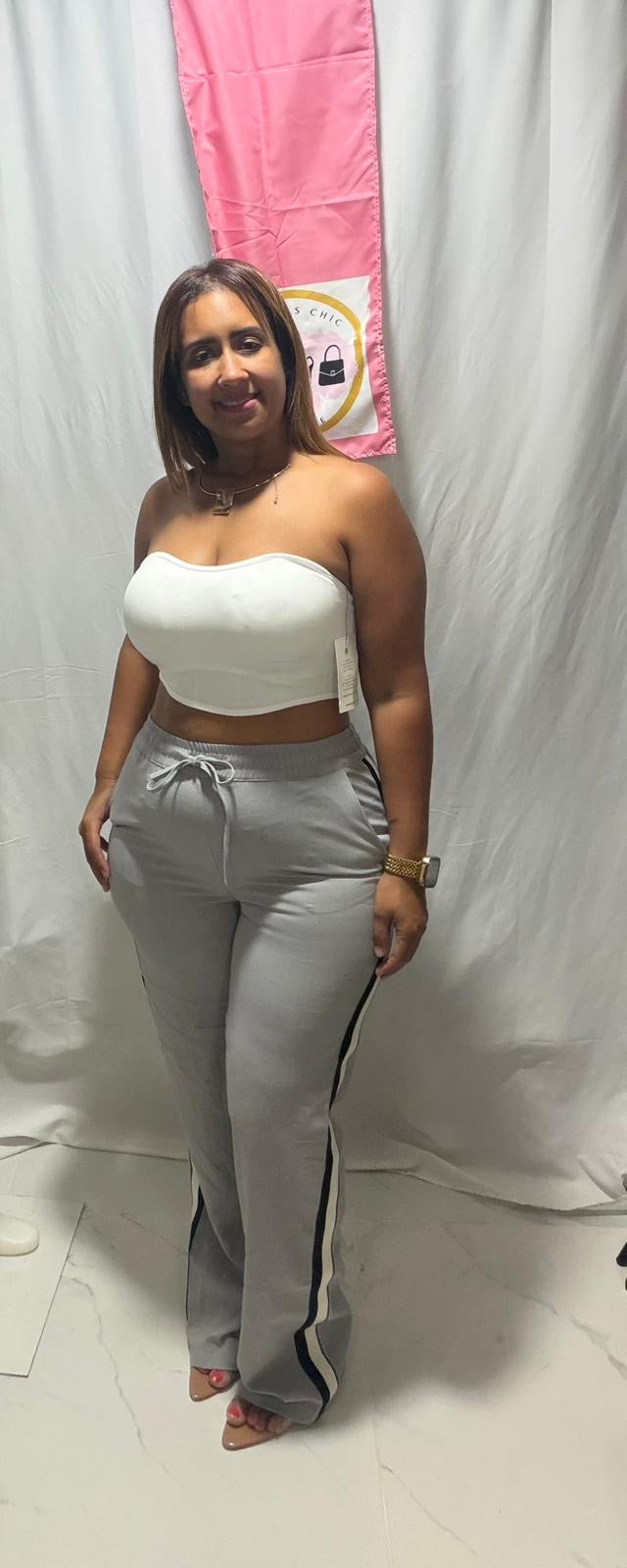 Stripe gray pant