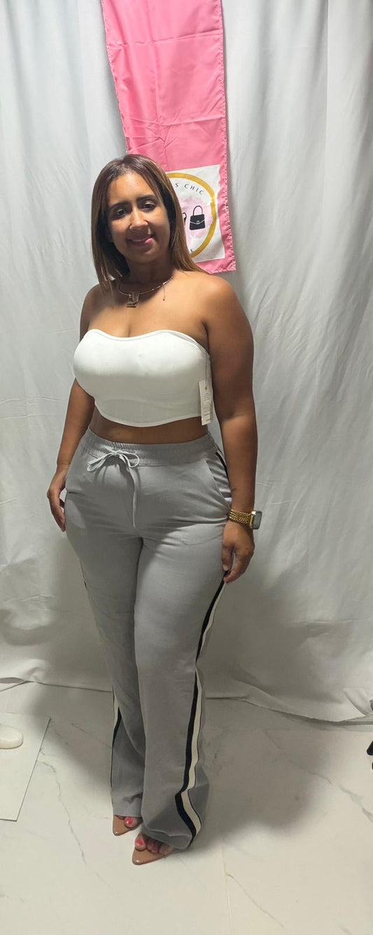 Stripe gray pant