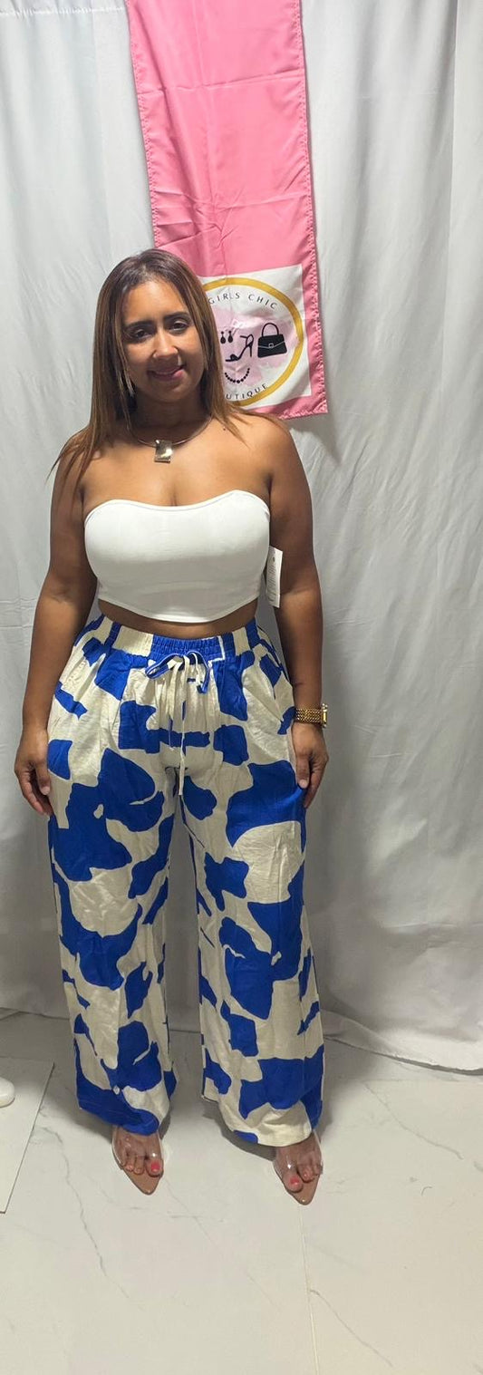 Ivory & blue pant