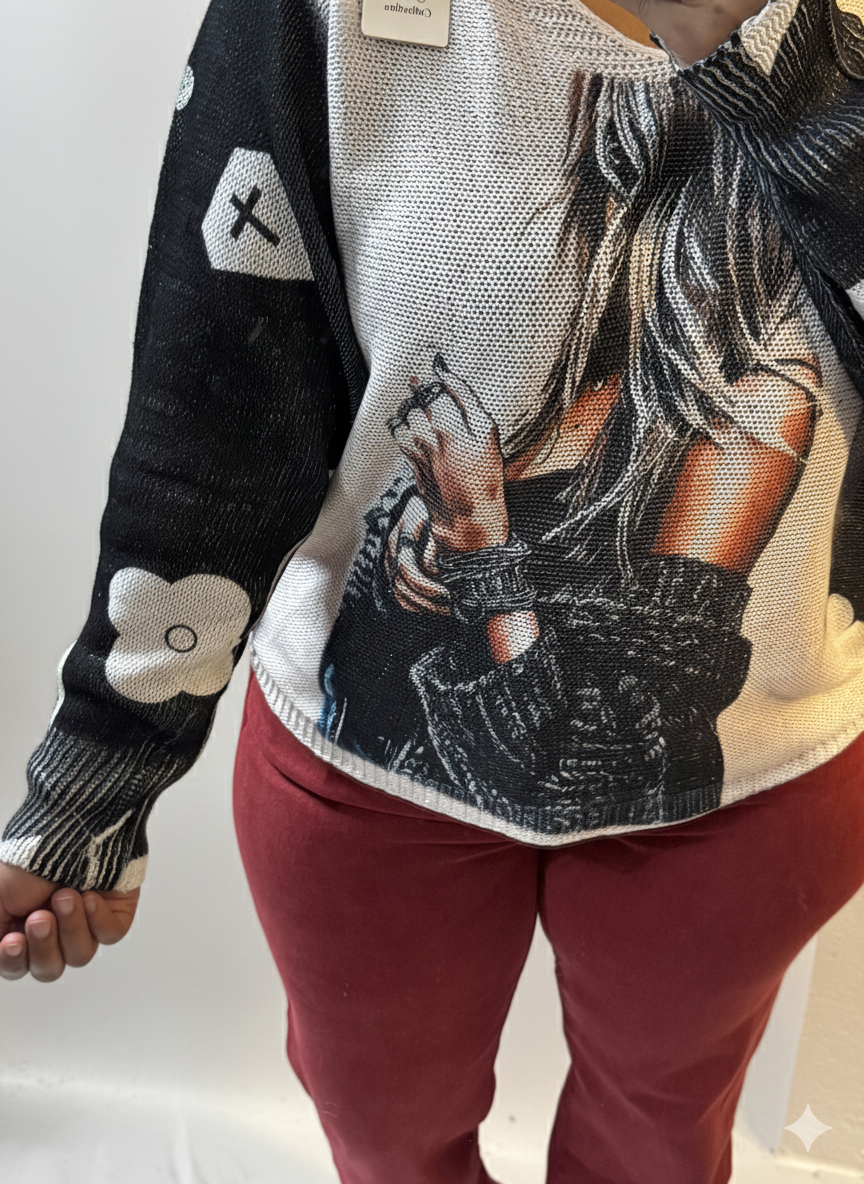 Blusa Manga Larga Inspirada en LV - Diseño Exclusivo Italiana