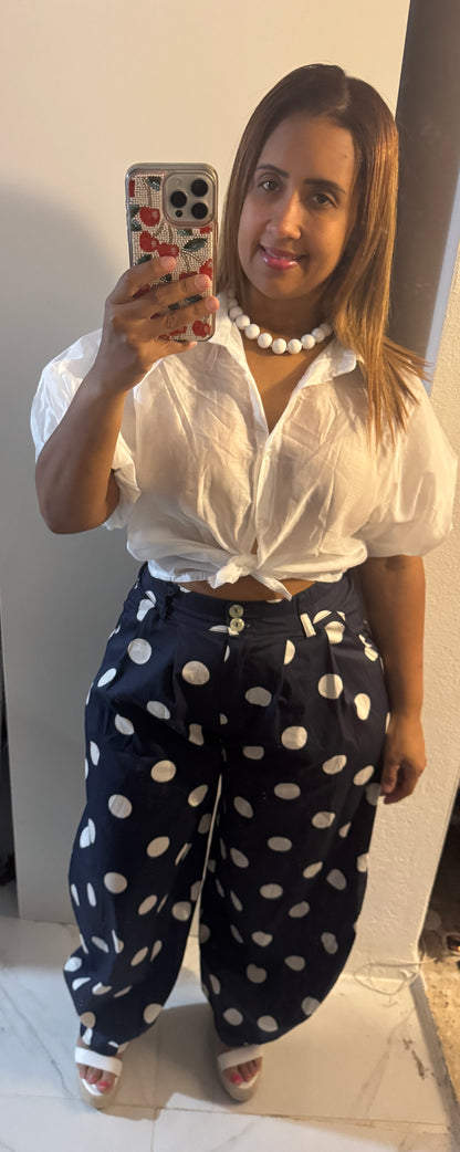 Blusa de Botones con Mangas Bombachas | One Size