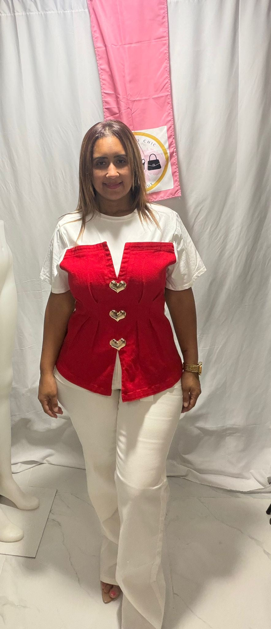 Heart red top pastel