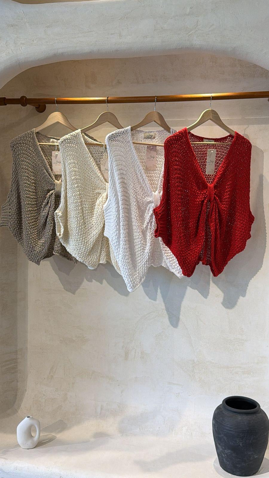Top Tejido Italiano con Lazo | Manga Larga | One Size