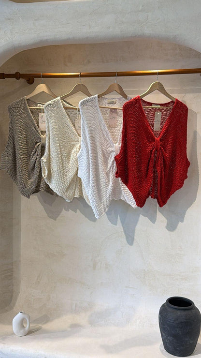 Top Tejido Italiano con Lazo | Manga Larga | One Size
