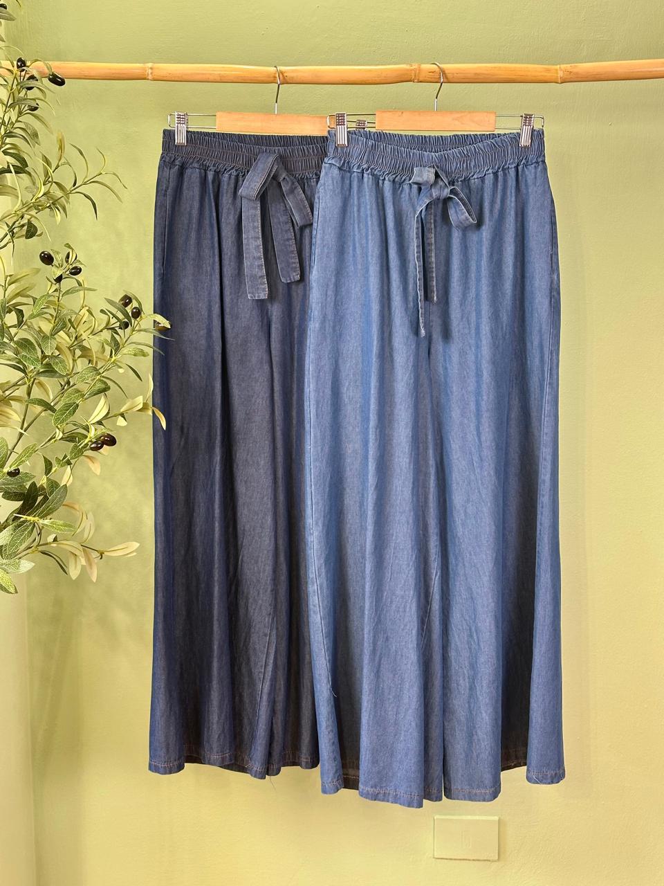 Palazo Estilo Jean Made in Italy - Talla Única