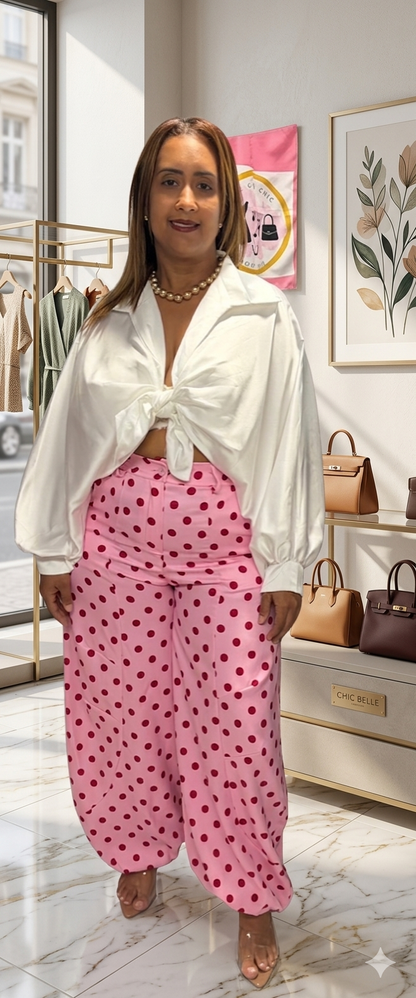 Blusa Satinada con Nudo al Busto Made in Italy - Talla Única