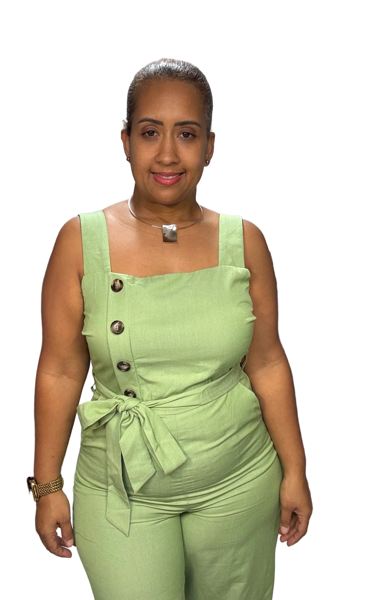 Jumpsuit Verde Pastel Elegante para Mujer