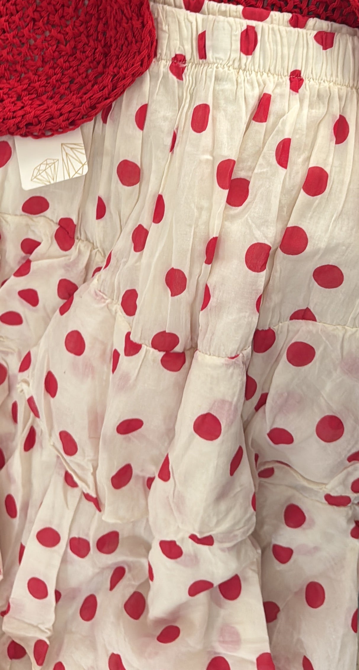 Falda Italiana de Volantes con Polka Dots | Maxi Larga