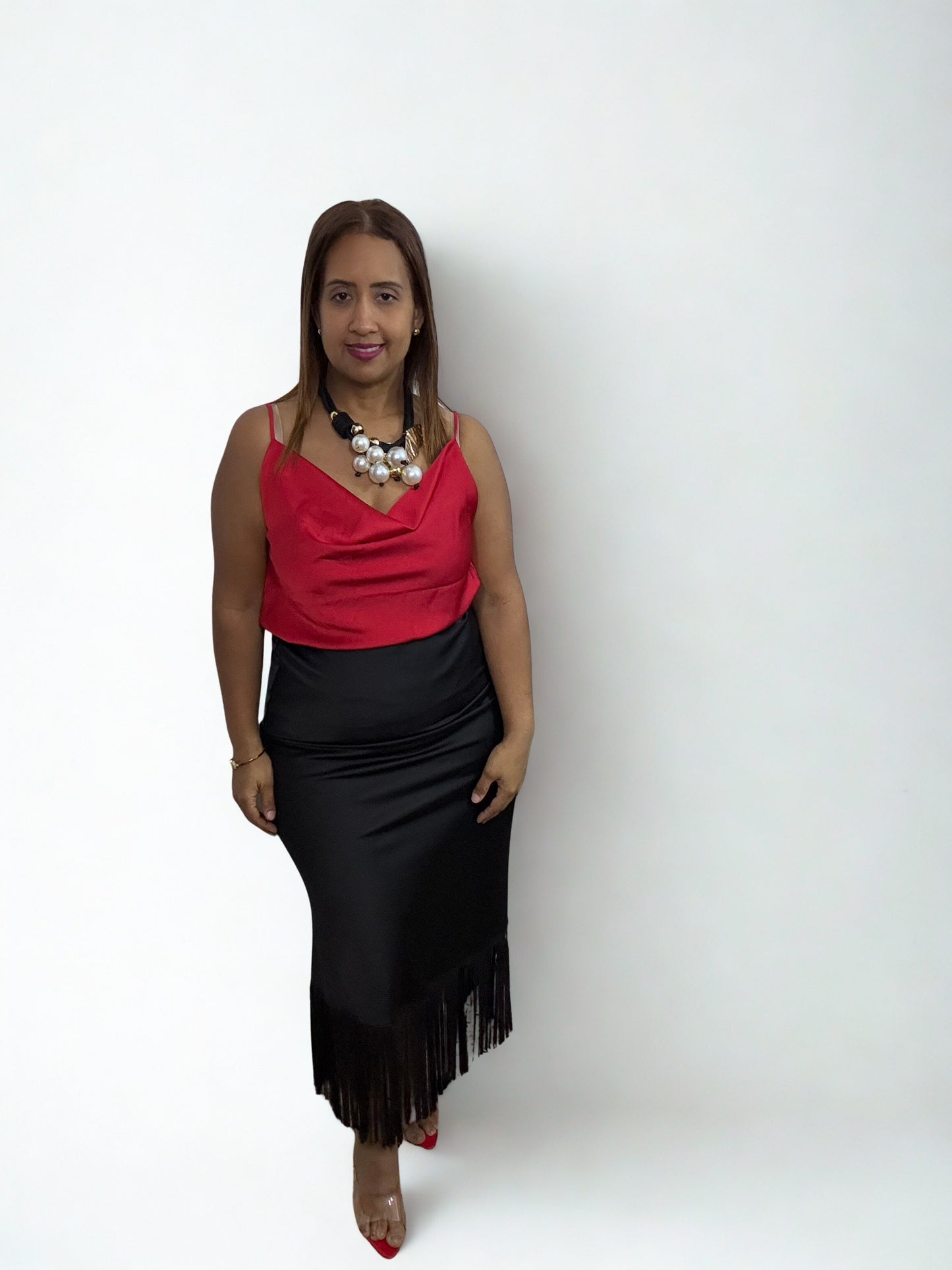 Satin Skirt Flecos Made in Italy
