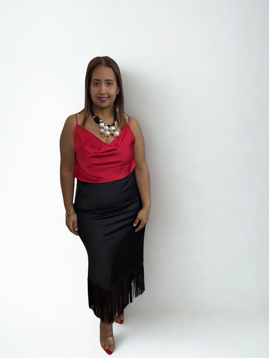 Satin Skirt Flecos Made in Italy