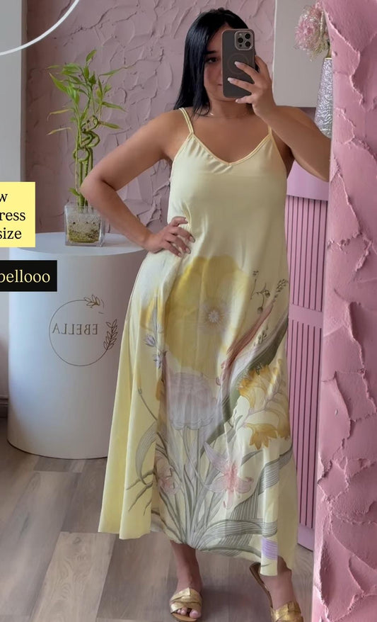 Vestido Suelto en Seda Italiana con Estampado Floral — Corte Nube