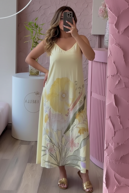 Vestido Suelto en Seda Italiana con Estampado Floral — Corte Nube