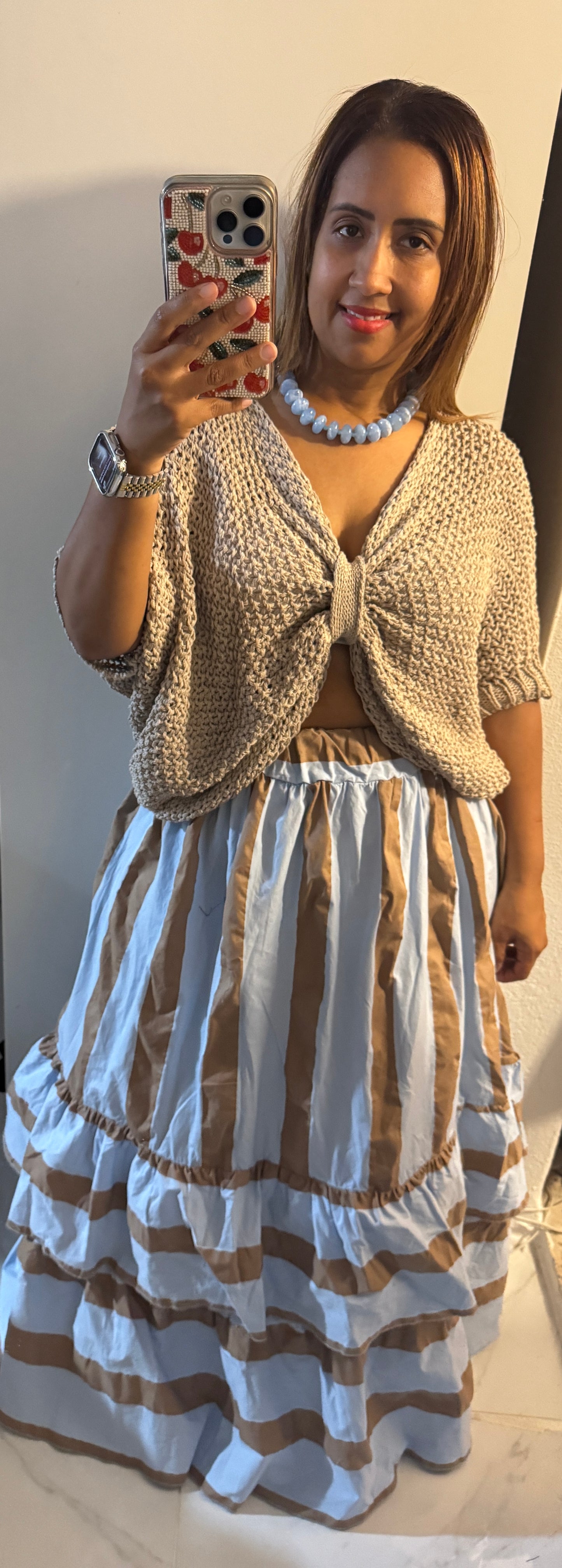 Top Tejido Italiano con Lazo | Manga Larga | One Size