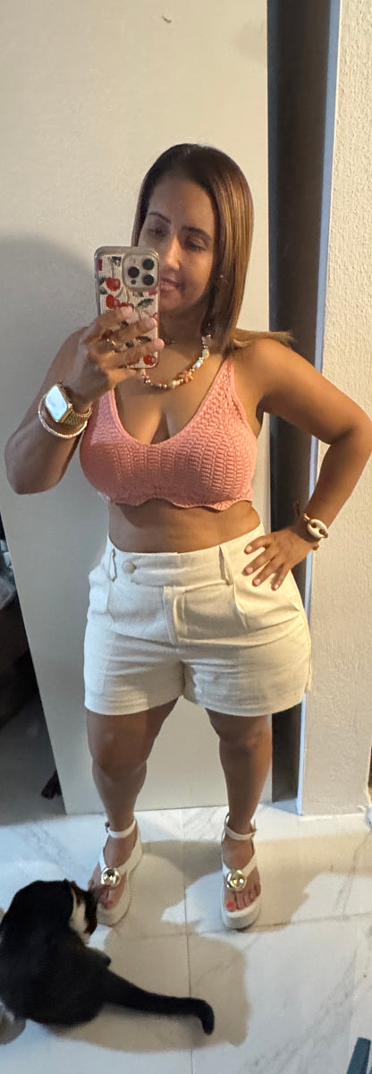 Crop Top Tejida Colores Pasteles