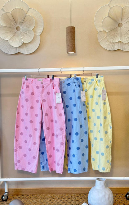 Italian Polka Dot Barrel Pant – 3 Colors | S/M – M/L