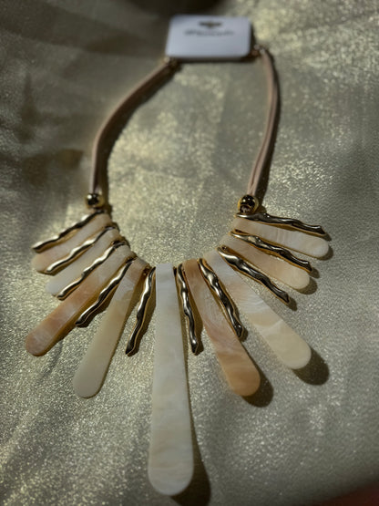 Stone and gold necklace