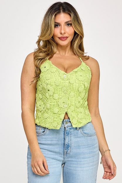 Top tejida halter