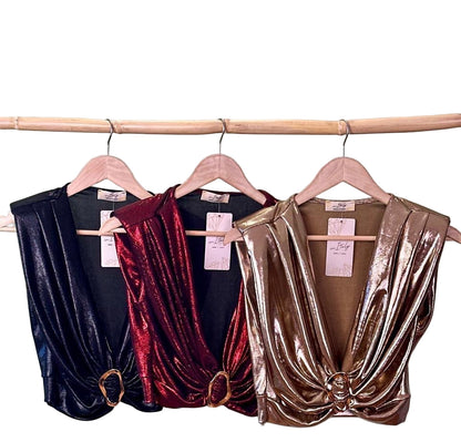 Metálica Crop  Top Made in Italy