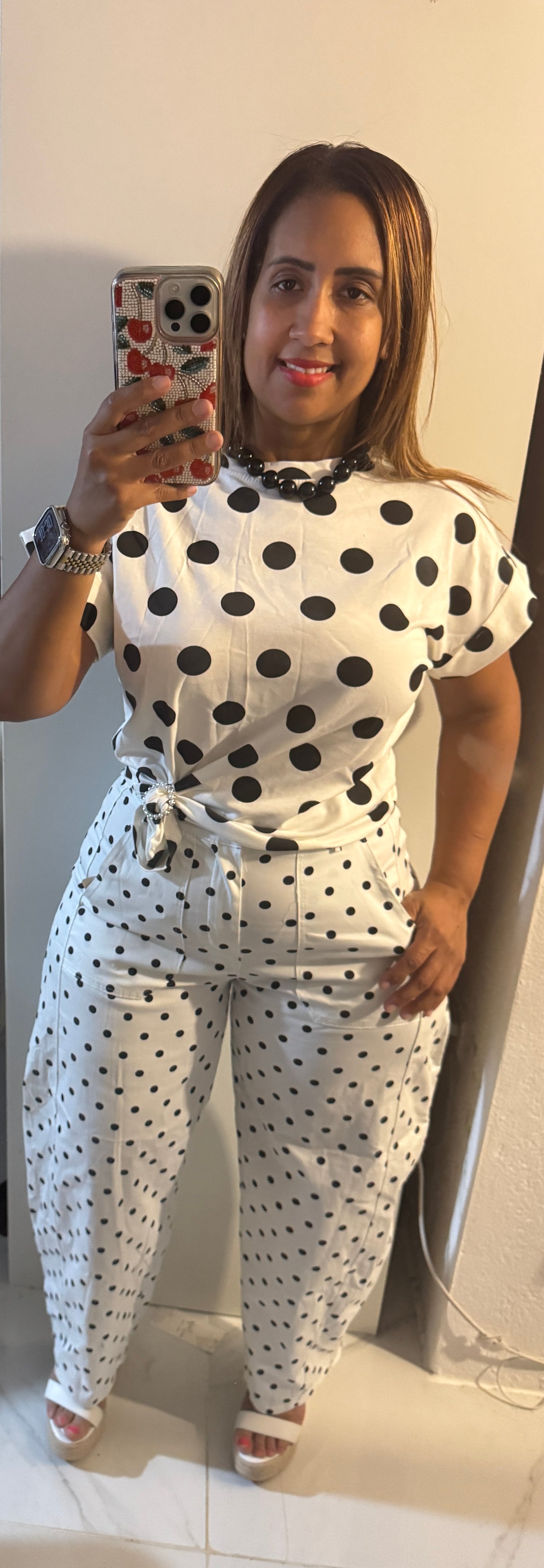 Polkadots Camisa Italiana Manga corta con Detalle Delicado | La Básica que Eleva tu Outfit