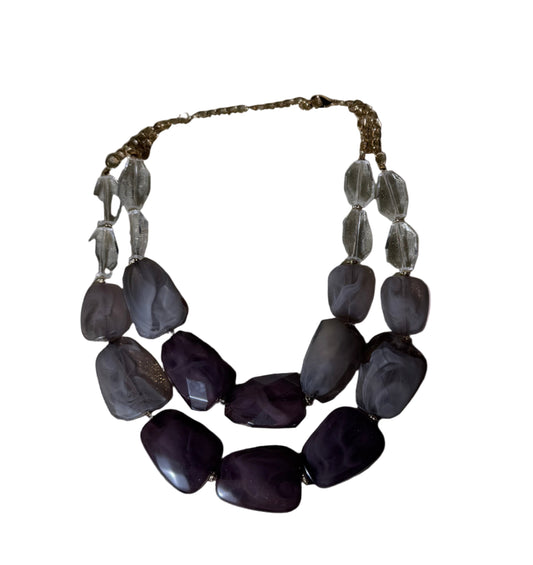 Black & gray stone necklace