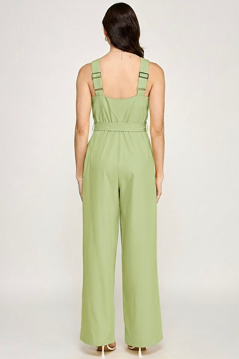 Jumpsuit Verde Pastel Elegante para Mujer