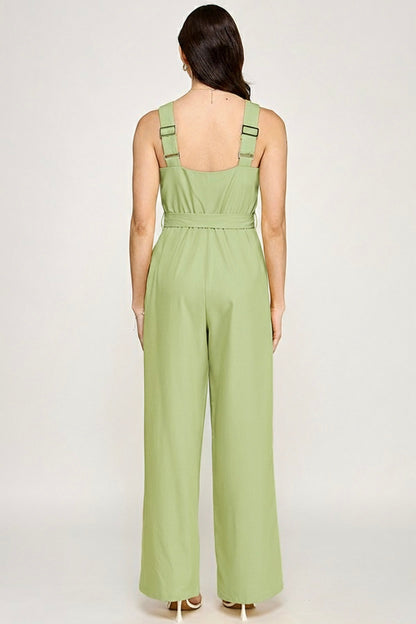 Jumpsuit Verde Pastel Elegante para Mujer