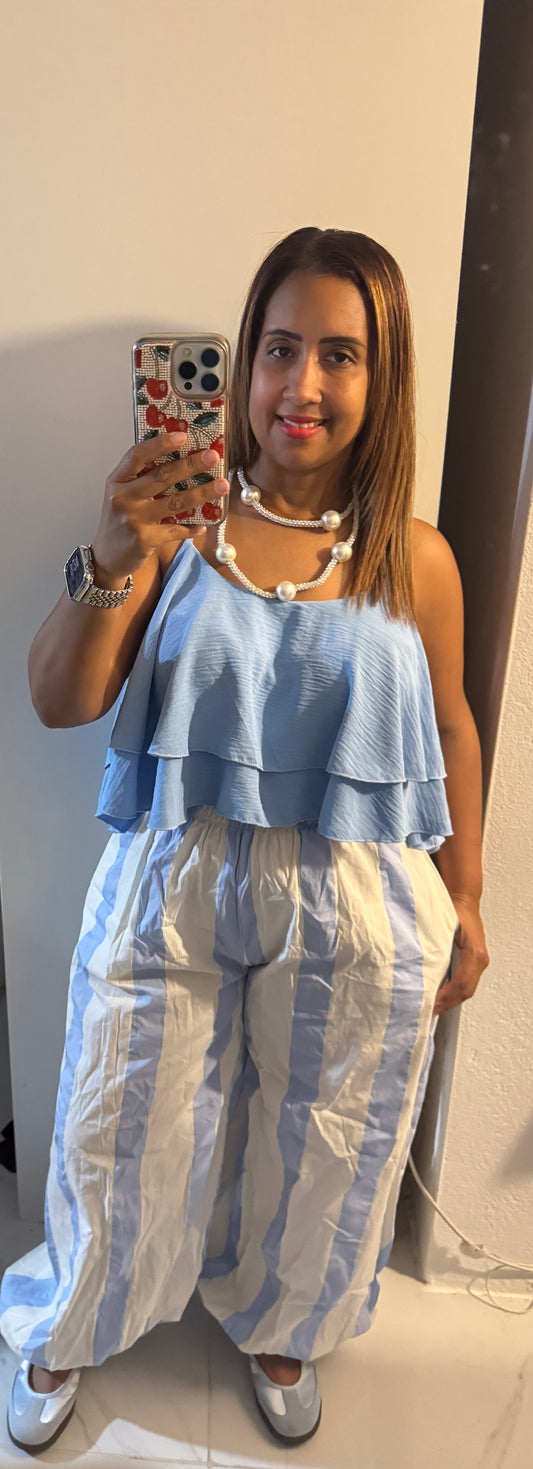 Italian ruffles crop Top-one size