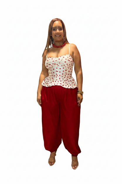 Pantalón Italiano Estilo Aladín Rojo 🔥 | One Size
