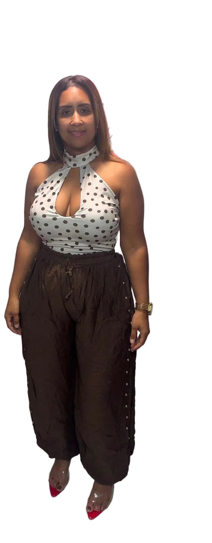 Polka Dots Halter Body — Italian Spandex | One Size