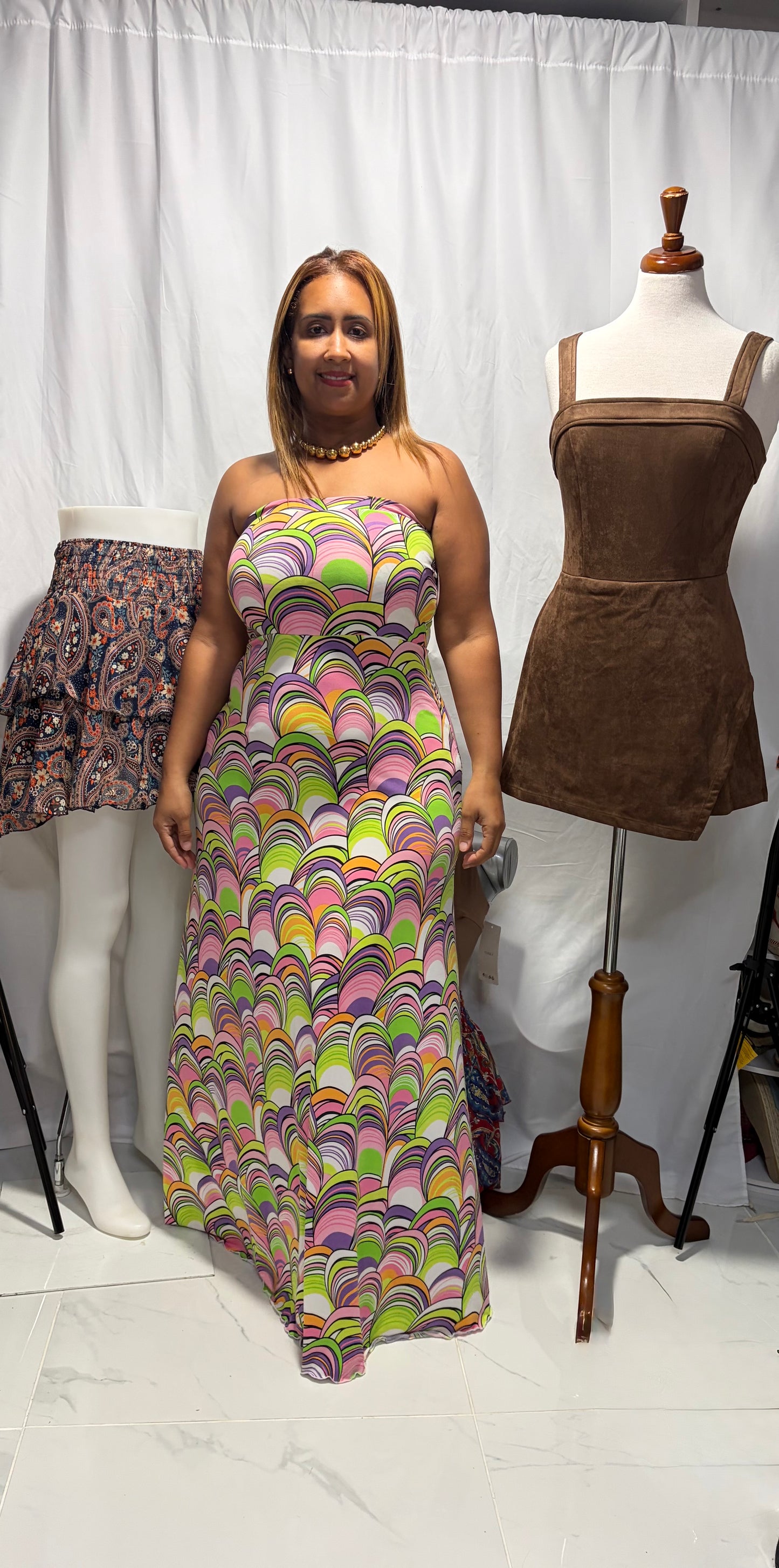 Traje Sin Mangas Pía Colors - Diseñador Puertorriqueño en Tonos Pasteles