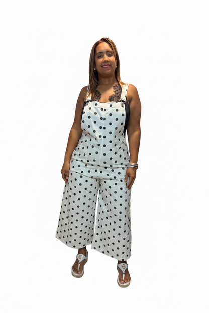 Jumpsuit Largo Crop Italiano Polka Dots