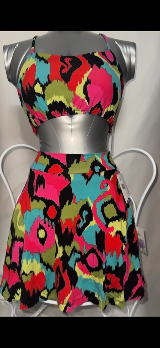 Set falda Pantalón & Crop Top Pía Colors — Diseño Exclusivo | The Girls Chic Boutique